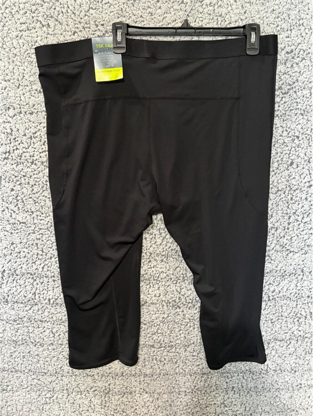 Tek Gear Men's Black 3/4 Base Layer Tights Size XXL NWT